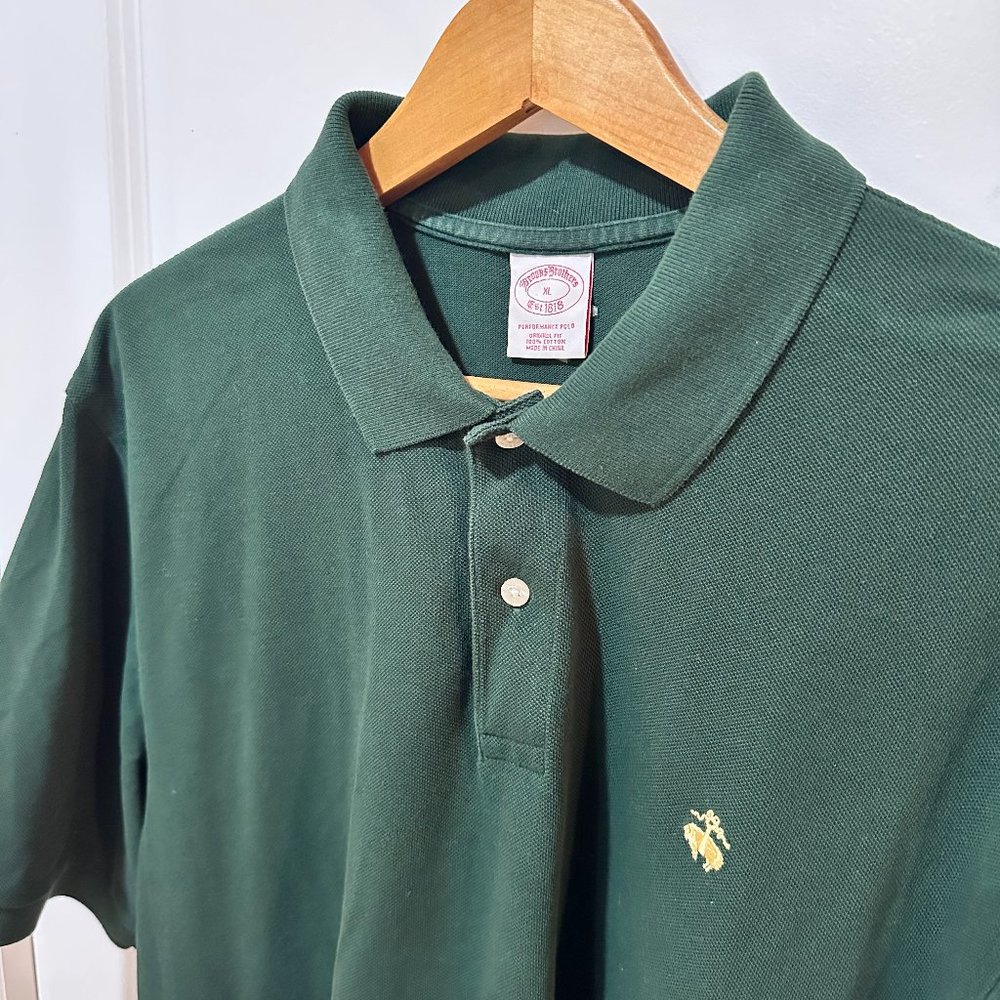 Brooks Brothers Men's Short Sleeve  Forest  Green Performance Polo, original fit